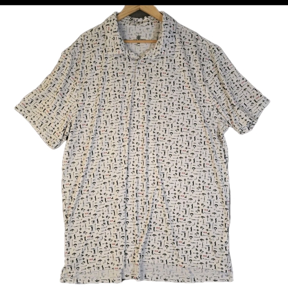 121st US Open Golf Torrey Pines All Print Polo Golf Shirt Mens 3XL White